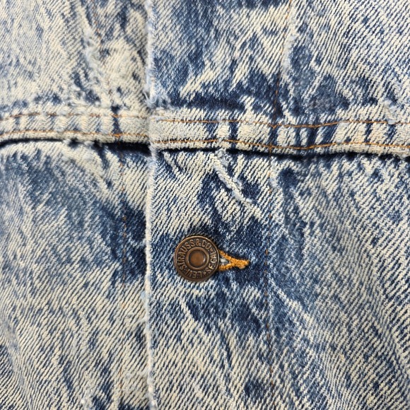 Vintage Levis Acid Wash Denim Trucker Jacket Made in USA Blue 75068-0510 XL Mens - Picture 3 of 13
